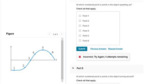 Solved At which numbered point or points is the object | Chegg.com