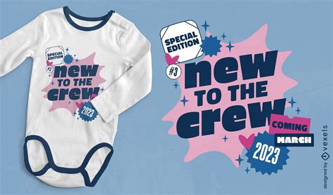 New To The Crew Baby Announcement T-shirt Design Vector Download