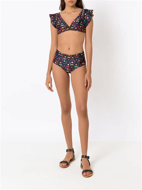 Brigitte Graphic Print Bikini Set In Blau ModeSens