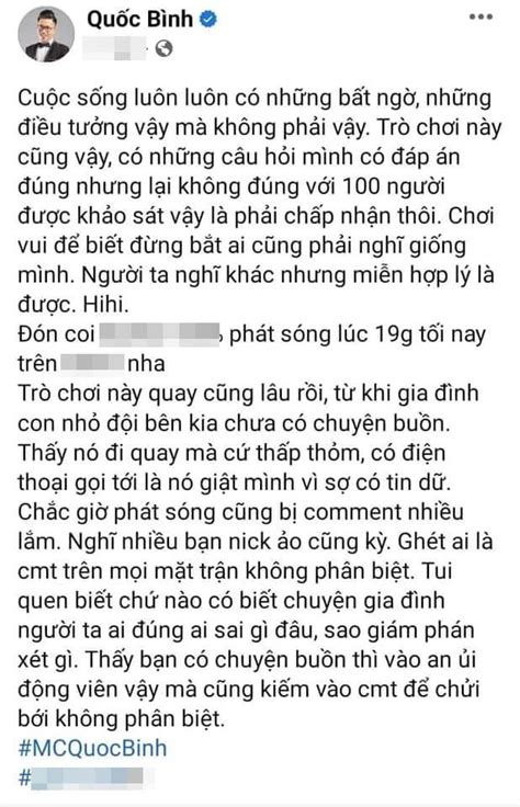 MC Quốc Bình bị nghi bênh vực Hồng Phượng đáp trả CĐM gay gắt