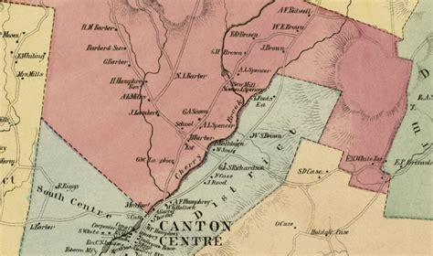 Beautifully restored map of Canton, CT from 1869 - KNOWOL