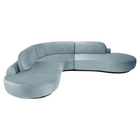 Naked Curved Sectional Sofa 3 Piece With Beech Ash 056 1 And Boucle