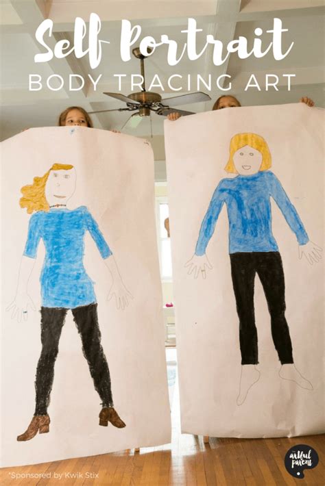 Body Tracing Art - A Great Way for Kids to Make Self Portraits!