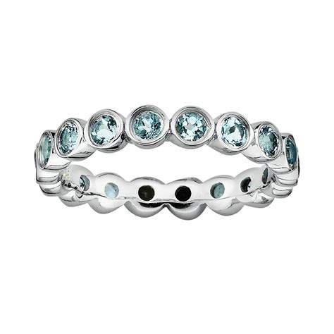 Stacks & Stones Sterling Silver Aquamarine Stack Ring | Silver eternity