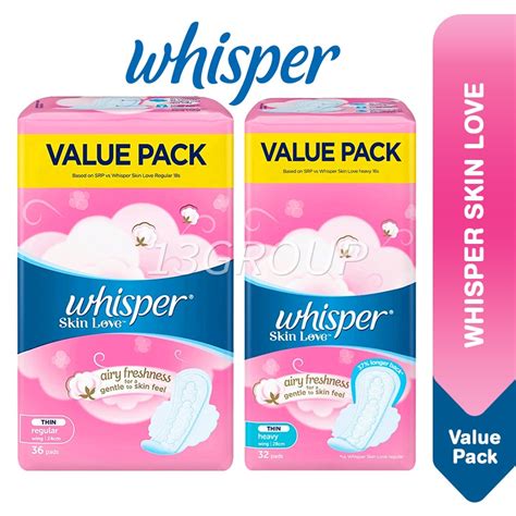 whisper skin love sanitary pads regular heavy wing  pack