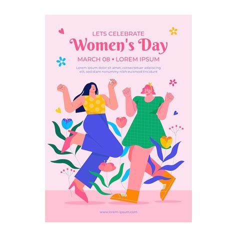 Free Vector | Flat poster template for women's day celebration