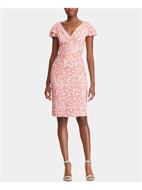 RALPH LAUREN $109 Womens New Pink Floral Sheath Dress 2P Petites B+B | eBay