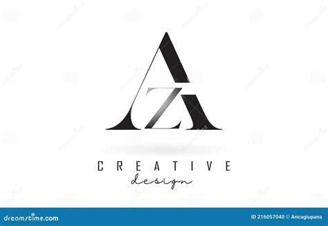 Az Una Letra Z Diseño Logo Logotipo Concepto Con Serif Fuente Y