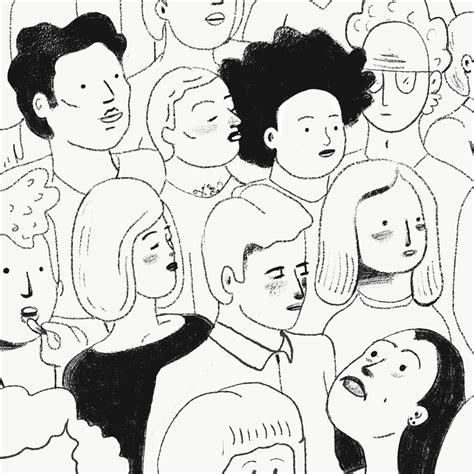 crowd  drawing  behance