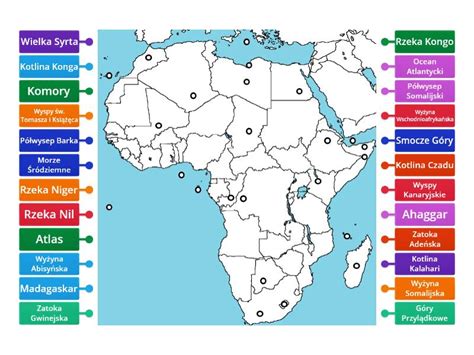 Mapa Afryki Klasa Labelled Diagram