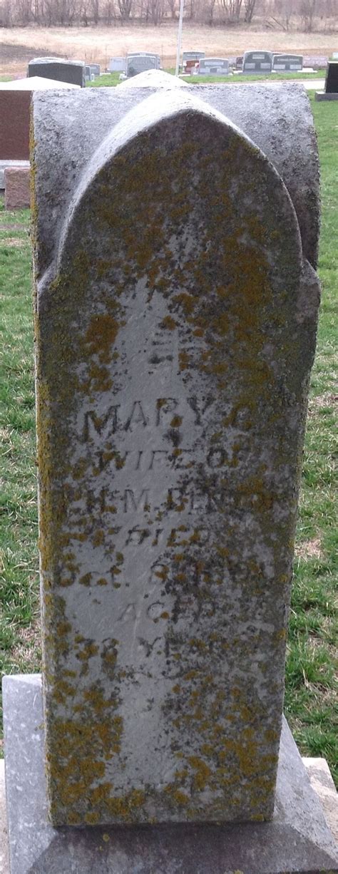 Tombstone Of Mary Benton Tombstone Benton Mary