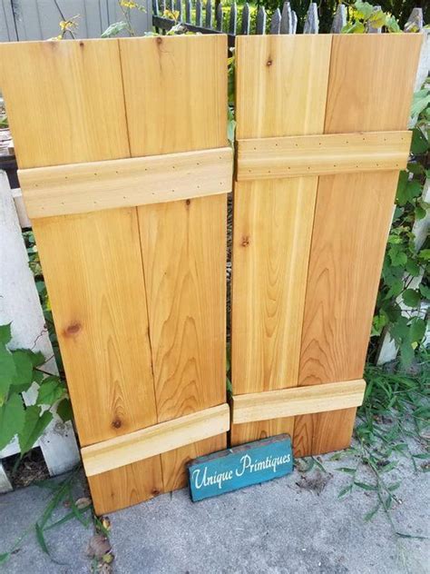 Red Cedar Shutters Farmhouse Style Rustic Farm House Wood Mini Etsy