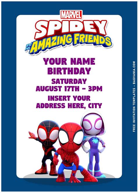 The Amazing Spider Man Birthday Party Flyer With Two Cartoon