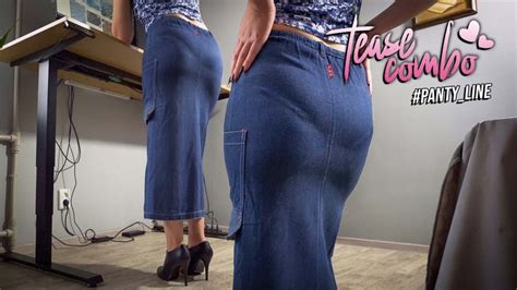 Milf Secretary In Jean Skirt Teases Visible Panty Line Teasecombo Clips4sale