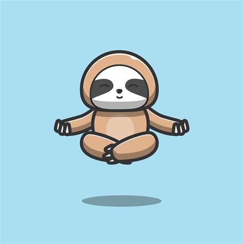 Sloth Mediation Floating In The Air 5065235 Vector Art At Vecteezy