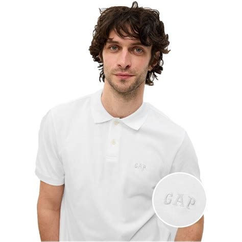 Gap Logo Мъжка тениска с якичка бяло Sportisimobg