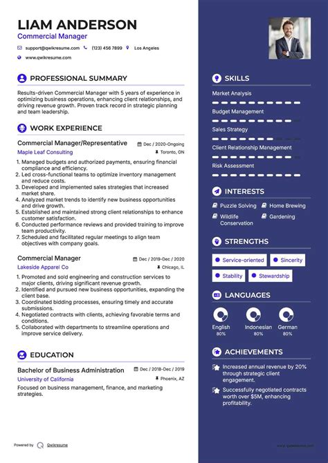 10+ Commercial Manager Resume Samples & Templates for 2025