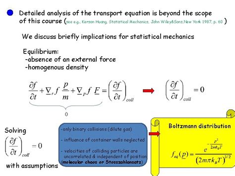 Boltzmann Transport Equation And Htheorem Aim Of Kinetic