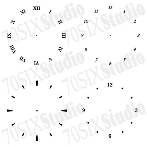 clock face templates simple clock templates clock png files etsy