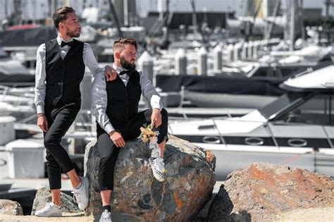 Couple Gay Mariage Homosexualité Mariage Homosexuel Et Les Hommes Aiment Le Concept Deux Hommes