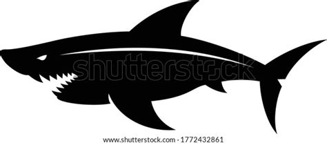 Silhouette Great White Shark Stock Vector (Royalty Free) 1772432861