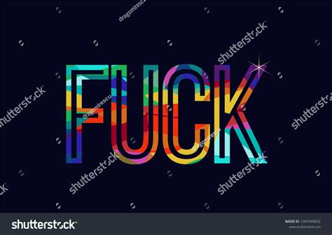 Fuck Word Typography Design Rainbow Colors Stock Vector Royalty Free Shutterstock