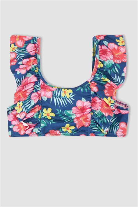 Defacto K Z Ocuk I Ek Desenli Esnek Bikini Tak M