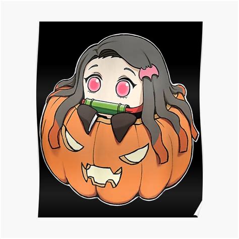 Cute Kawaii Halloween Anime Pumpkin Girl Demon Poster For Sale By