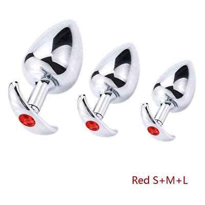 3pcs Set SML Metal Butt Plug Anal Vaginal Insert Jeweled Beads Plug Alloy Toy EBay