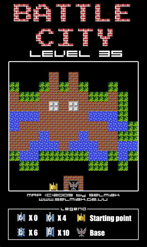 Battle City Level 35 Map NES Nintendo Entertainment System