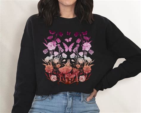 Pride Crop Top Subtle Lesbian Pride Lesbian Sweatshirt Cottagecore Pride Discreet Pride Subtle