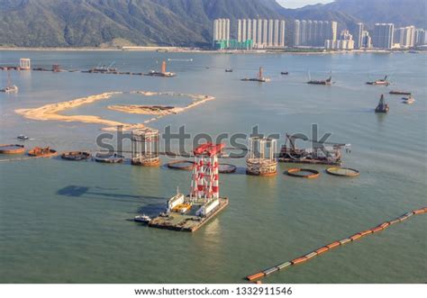 Reclamation Artificial Island Hong Kong Boundary Stock Photo