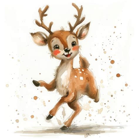 Premium Photo | A drawing of a deer with a brown spot on its chest