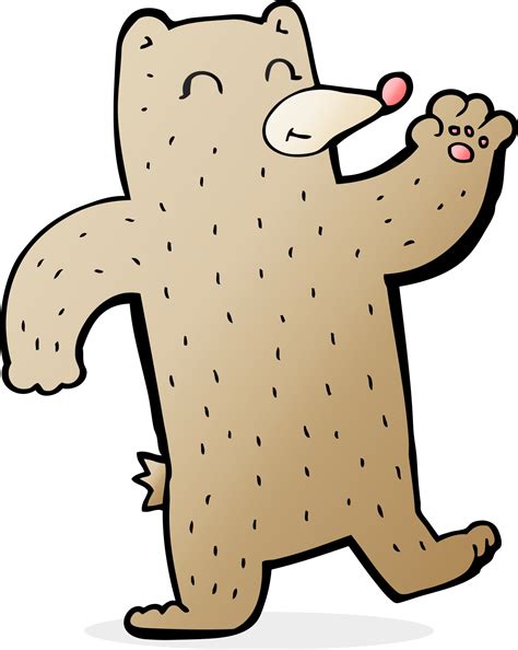 cartoon waving bear 45213976 PNG