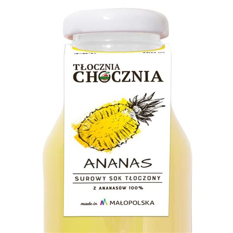 Sok Ananasowy 750ml Surowy 100% typu cold press