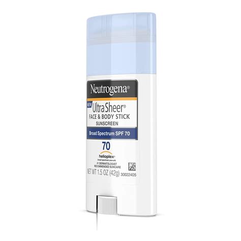 Neutrogena Ultra Sheer Non Greasy Sunscreen Stick For Face And Body Broad Spectrum Spf 70 15 Oz