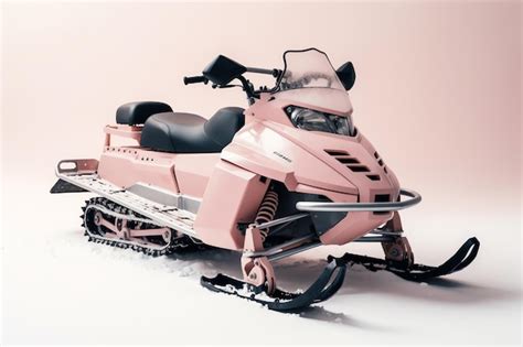 Premium Photo A Pink Snowmobile With The Word Snow On It
