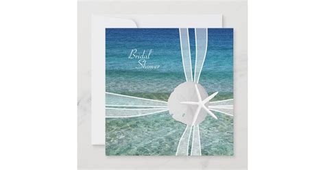 Ocean And Starfish Bridal Shower Square Invitation Zazzle