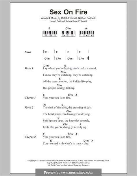 Sex On Fire Kings Of Leon By A C Followill J Followill M Followill N Followill On MusicaNeo