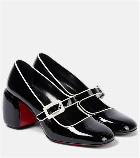 Minny Babe Patent Leather Mary Jane Pumps In Black Christian Louboutin Mytheresa