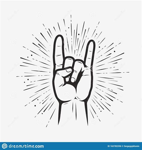 Rock On Gesture Symbol. Heavy Metal Hand Gesture