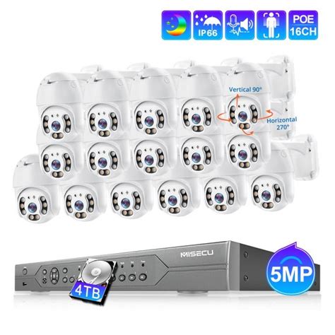 POE Camera System 16CH POE NVR with 5MP POE PTZ Camera, Furniture ...