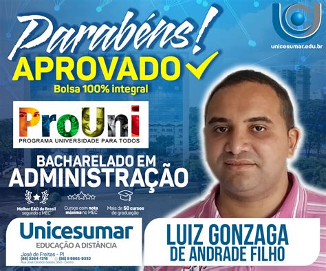 Prouni Unicesumar Polo De Jos De Freitas Concede Bolsas De