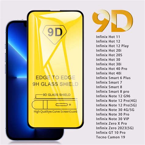 ฟลมกระจก เตมจอ 9D ใชสำหรบ infinix Note8 Note12 G96 Hot 30i Smart 7