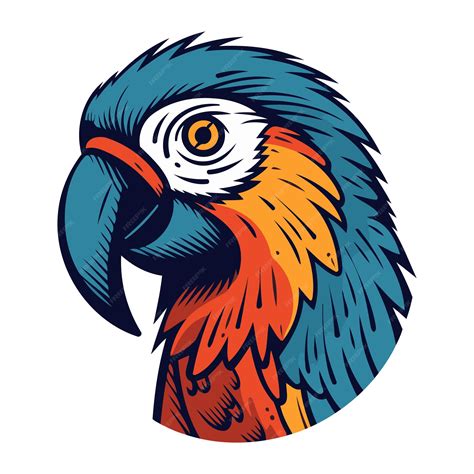 Premium Vector | Illustration of a parrot bird head viewed from side