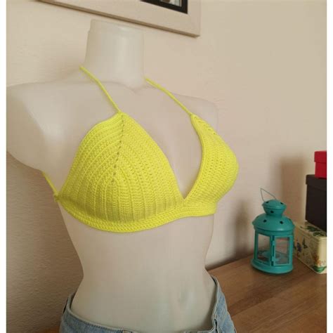 Crochet Bikini Top Neon Crochet Bikini Boho Crochet Bikini Crochet