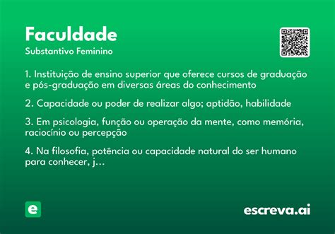 O Que Significa Faculdade - Faculdade - Significado e Sinônimo - escreva.ai