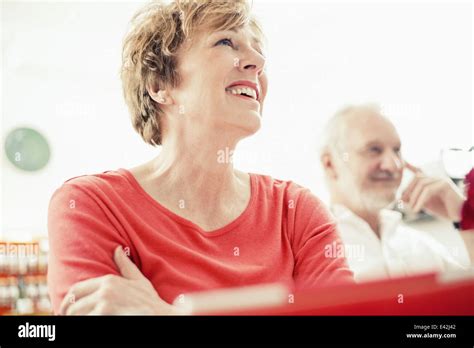 Mature Woman Smiling Portrait Stock Photo Alamy