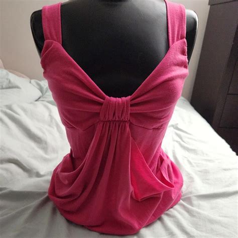 Hot Pink Babydoll Top Low Cut Neckline Bust Depop