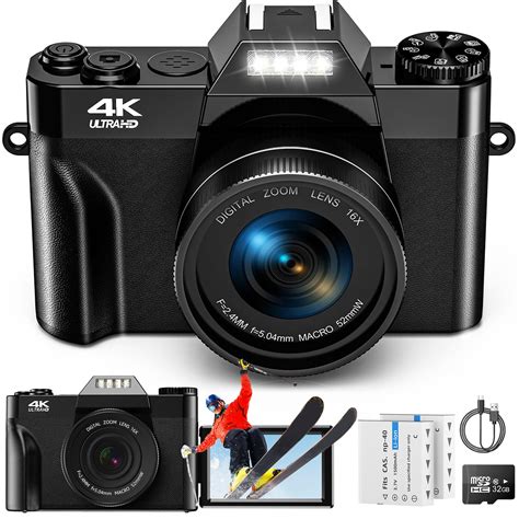 18X Zoom Camera 72MP 4K Digital Camera With Flip Screen - 18X Zoom
